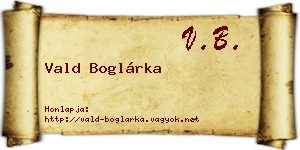 Vald Boglárka névjegykártya